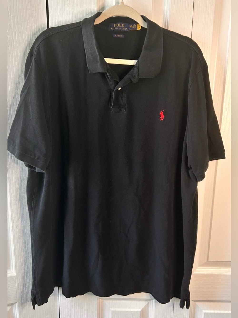 Ralph Lauren Polo Shirt‎ Men Size XXL Black Pullover Cotton Classic Fit Golf